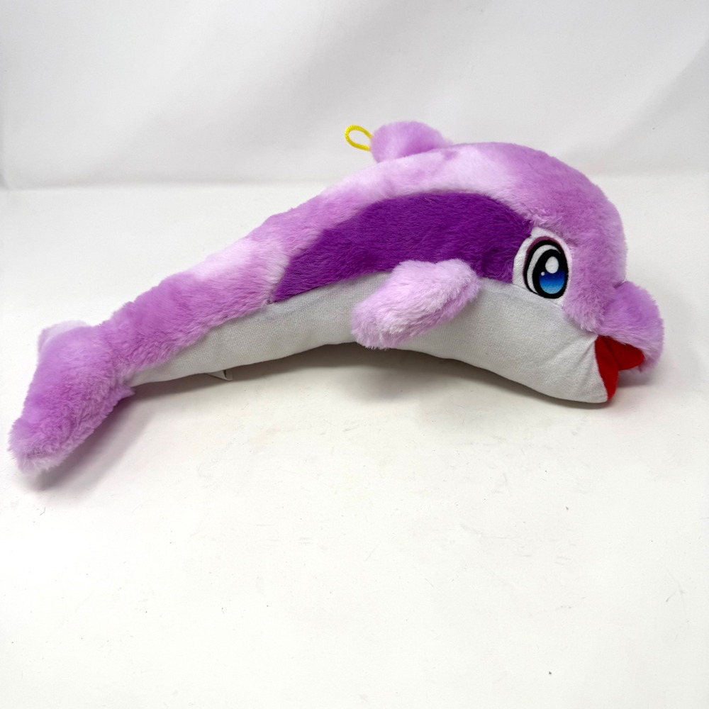 Classic Toy Co Purple Dolphin Plush Stuffed Animal 13 Inch Blue Eyes